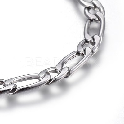Tarnish Resistant 304 Stainless Steel Figaro Chain Bracelets BJEW-L637-04A-P-1