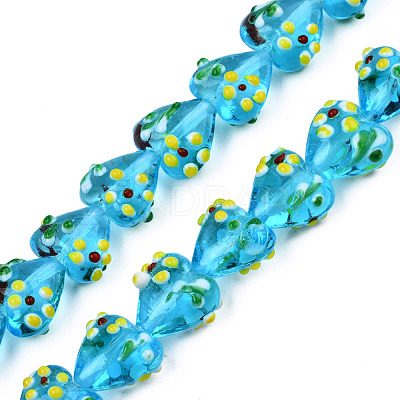 Handmade Bumpy Lampwork Beads Strands LAMP-N029-011C-1