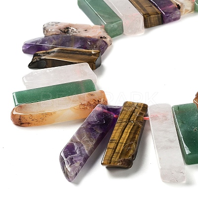 Natural Amethyst & Green Aventurine & Tiger Eye & Rose Quartz & Red Agate Beads Strands G-L551B-10-1
