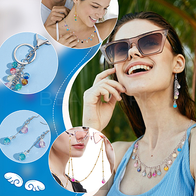 120Pcs Glass Pendants PALLOY-PHE00012-1
