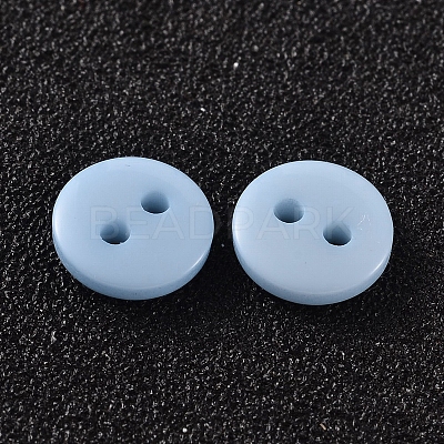2-Hole Flat Round Resin Sewing Buttons for Costume Design BUTT-E119-18L-17-1