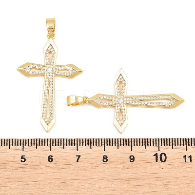 Easter Brass Micro Pave Clear Cubic Zirconia Pendants ZIRC-F148-14A-G-1