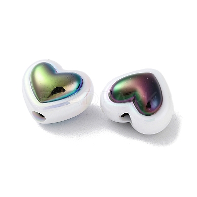 UV Plating Rainbow Iridescent Acrylic Beads OACR-H112-19C-1