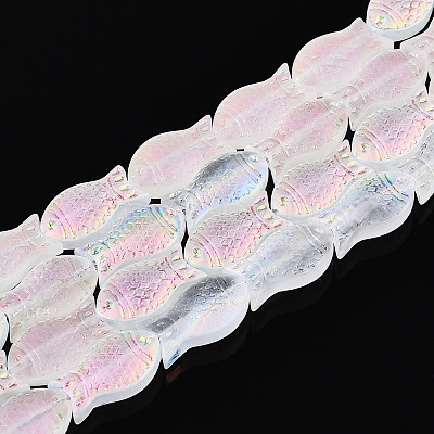 Frosted Glass Beads Strands GLAA-T023-40C-09-1