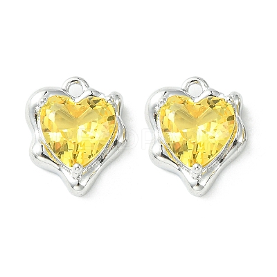 Brass Micro Pave Cubic Zirconia Charms KK-L208-06P-04-1