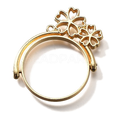 Rotatable Alloy Swivel Open Back Bezel Pendants PALLOY-I223-20LG-1
