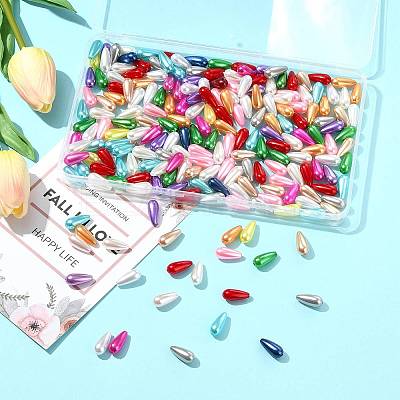 172Pcs 102G ABS Plastic Imitation Pearl Teardrop Beads MACR-FS0002-24-1