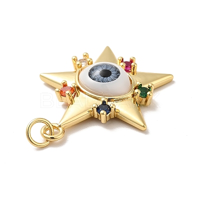 Brass Micro Pave Colorful Cubic Zirconia Pendants ZIRC-E006-05G-04-1