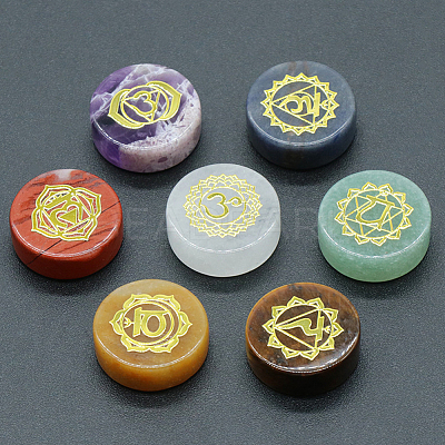 1 Set Chakra Theme Natural Gemstone Display Decorations G-FG0001-05-1