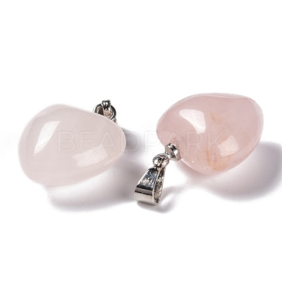 Natural Rose Quartz Pendants X-G-I311-A13-1