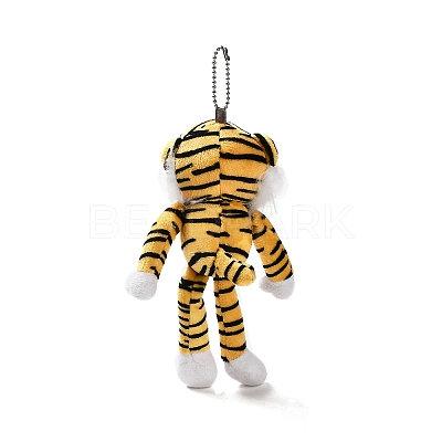 Cartoon PP Cotton Plush Simulation Soft Stuffed Animal Toy Tiger Pendants Decorations LS-HJEW-K043-07-1