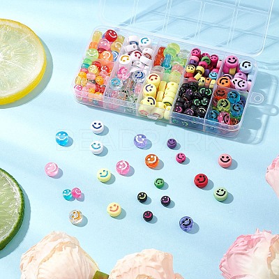 290Pcs Opaque & Transparent Acrylic Beads MACR-FP0001-10-1