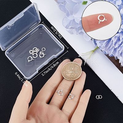 8Pcs 925 Sterling Silver Spring Ring Clasps STER-CN0001-33A-1
