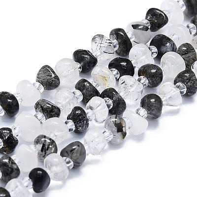 Natural Black Rutilated Quartz Beads Strands G-K245-H02-05-1