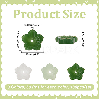 180Pcs 3 Colors Handmade Lampwork Bead Caps LAMP-ME0001-26-1