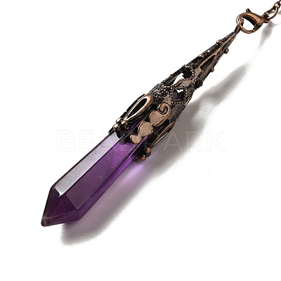 Natural Amethyst Dowsing Pendulum Big Pendants G-H285-06R-04-1