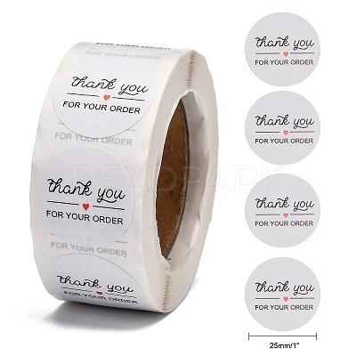 1 Inch Thank You Adhesive Label Stickers X-DIY-J002-C03-1