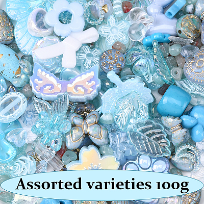 100G 10 Styles Transparent & Opaque Acrylic Beads TACR-YW0003-03-1