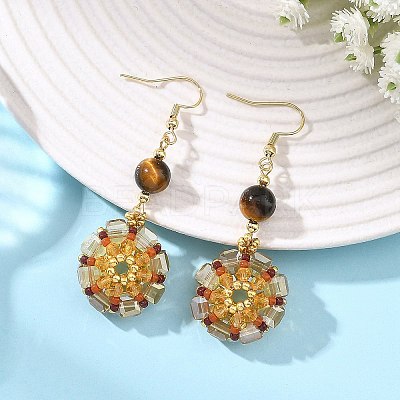 Glass Seed Beads Dangle Earrings EJEW-MZ00763-1