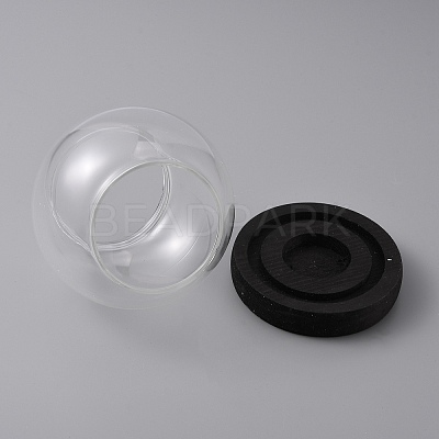 Rondelle Glass Candle Holder DJEW-WH0043-13B-1