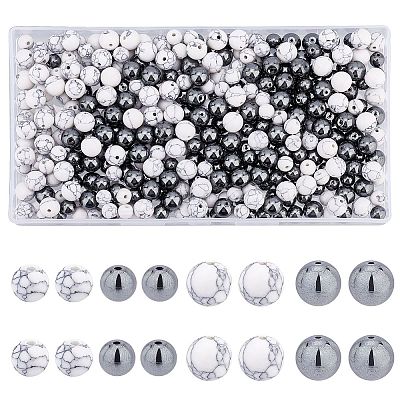 400Pcs 4 Style Synthetic Gemstone Beads G-FH0001-53-1