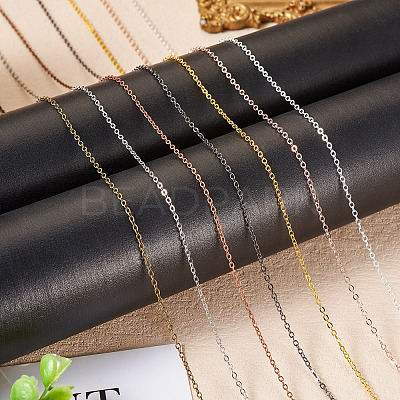Brass Coated Iron Flat Cable Chains CH-TAC0007-02RG-1