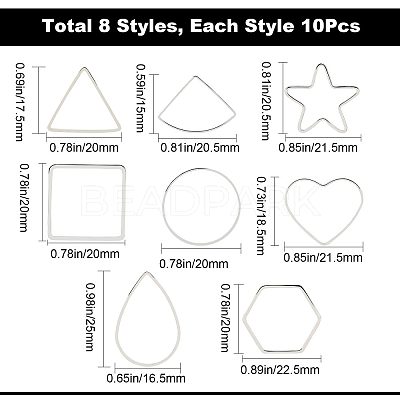 80Pcs 8 Styles Brass Linking Rings KK-CN0002-10A-1