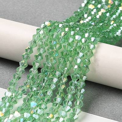 Transparent Electroplate Glass Beads Strands GLAA-F029-4mm-A24-1