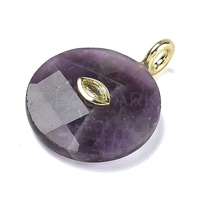 Natural Amethyst Faceted Pendants G-A287-02G-11-1