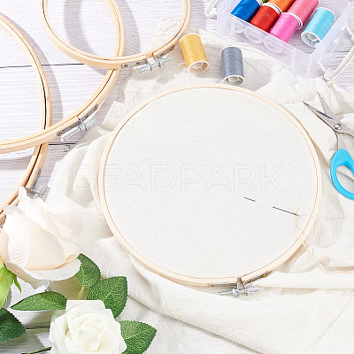 4Pcs 4 Styles Bamboo Cross Stitch Embroidery Hoops DIY-HY0001-76-1