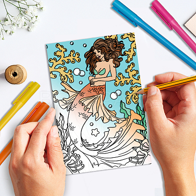 1 Set Coloring Paper Greeting Cards Sets AJEW-GA0007-13-1