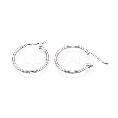 304 Stainless Steel Hoop Earrings EJEW-T048-25B-P-1