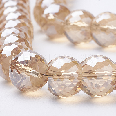 Electroplated Glass Beads Strands EGLA-Q092-8mm-A10-1
