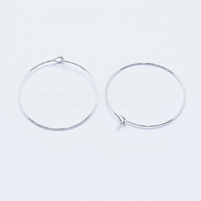 Long-Lasting Plated Brass Hoop Earrings Findings KK-K204-179P-NF-1
