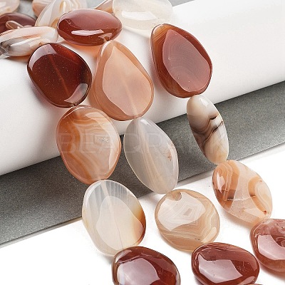 Natural Striped Agate/Banded Agate Beads Strands G-Z061-C09-04-1