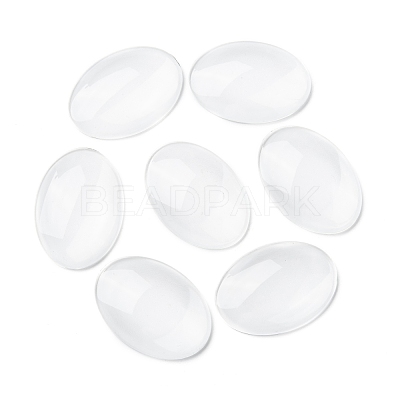 Transparent Oval Glass Cabochons GGLA-R022-35x25-1