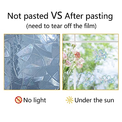 Waterproof PVC Colored Laser Stained Window Film Static Stickers DIY-WH0314-112-1