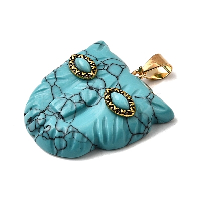 Synthetic Turquoise Pendants G-Z090-02G-06-1