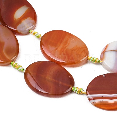 Natural Banded Agate Beads Strands G-P605-L02-08-1