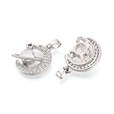 Brass Micro Pave Cubic Zirconia Pendants KK-D357-16C-P-1
