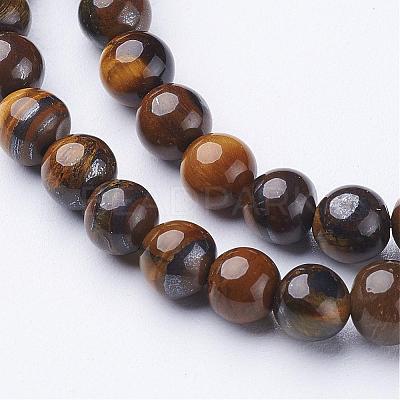 Natural Tiger Eye Beads Strands GSR6MMC014-B-1