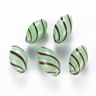 Opaque Handmade Blown Glass Globe Beads X-GLAA-T012-07-1