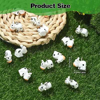 40Pcs Opaque Resin Animal Pendants RESI-SZ0003-29-1