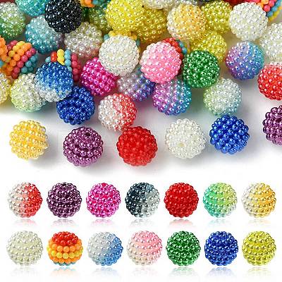 80Pcs 14 Styles Imitation Pearl Acrylic Beads OACR-FS0001-63-1