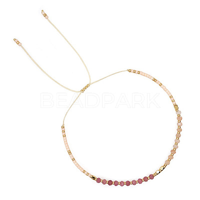 Adjustable Glass Seed Bead Braided Bead Bracelets for Women VT9382-56-1