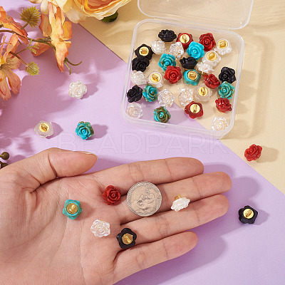 40Pcs 5 Colors 1-Hole Plastic Buttons FIND-TA0008-23-1