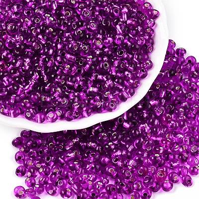 6/0 Baking Paint Transparent Fringe Glass Seed Beads X1-SEED-N006-06H-1