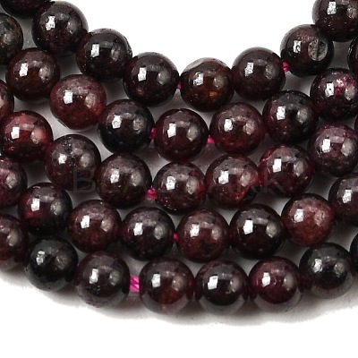 Natural Garnet Gemstone Bead Strands G-R263-4mm-1