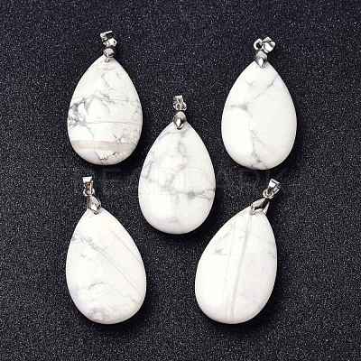 Natural Howlite Pendants G-D084-01P-B16-1
