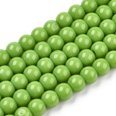 Opaque Solid Color Glass Beads Strands LS-GLAA-T032-P4mm-06-1